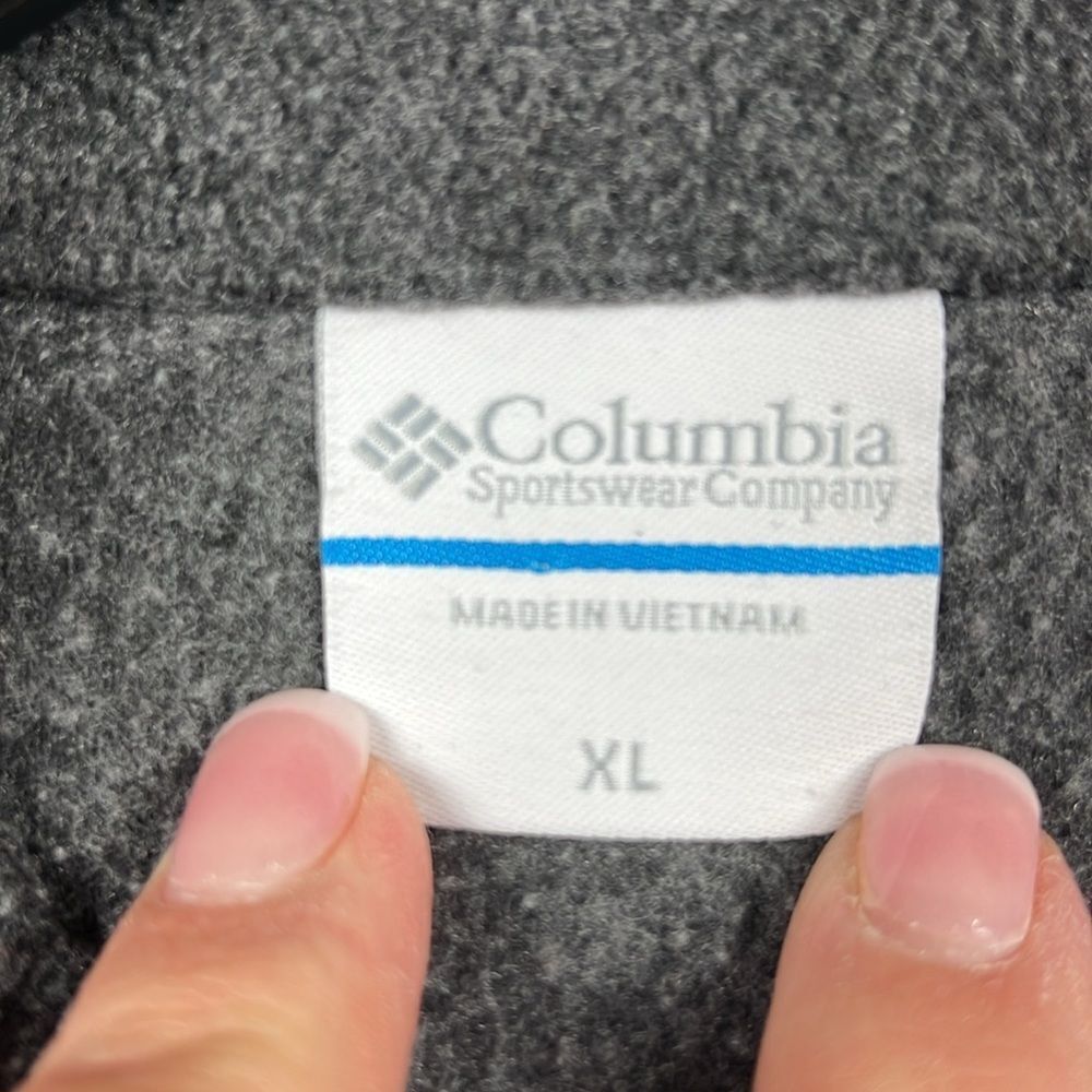 Columbia Fleece Long Sleeve Pullover Sweatshirt Full Zip Mens Size XL Gray - Picture 4 of 7